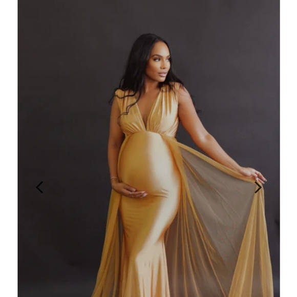 Chic Bump | Dresses | Gold Chic Bump Isabella Materniyy Gown | Poshmark